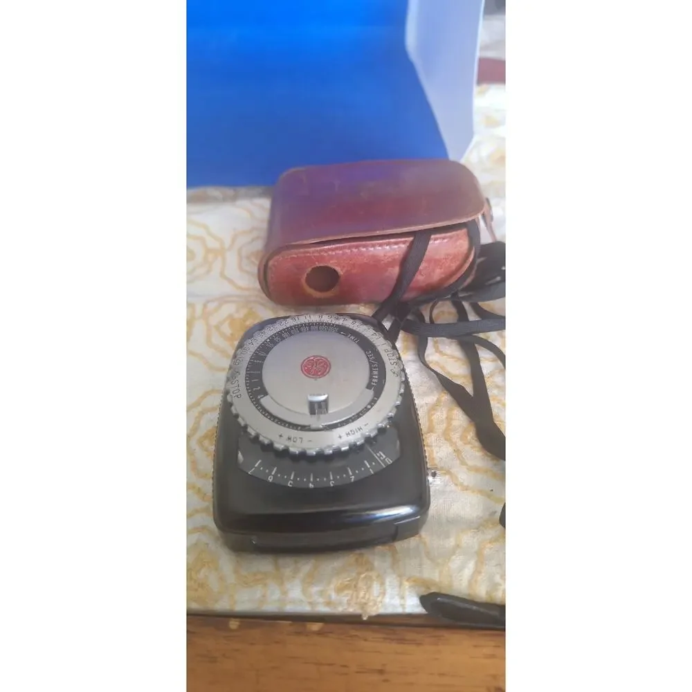 Vintage GE PR-1 Exposure Meter for Film or Plates w/ Leather Case- Repairable?